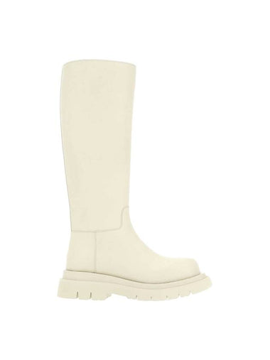 Lug Calfskin Long Boots Sea Salt - BOTTEGA VENETA - BALAAN 1