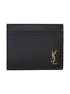 Tiny Monogram Shiny Leather Card Case Black - SAINT LAURENT - BALAAN 2