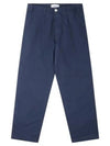 Marina Mid Rise Cotton Canvas Wide Pants Royal Blue - STONE ISLAND - BALAAN 2