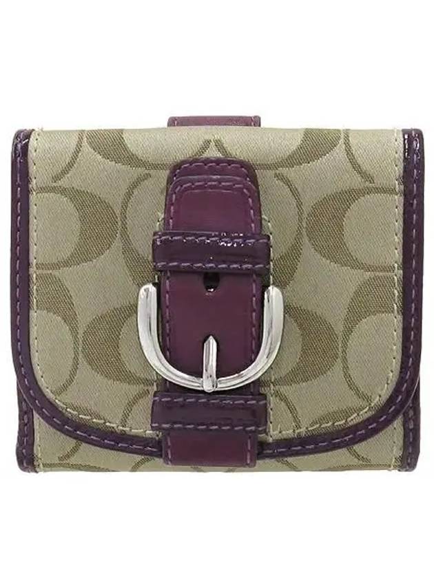 Signature jacquard belted bi fold wallet - COACH - BALAAN 1