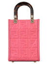 Sunshine FF Motif Mini Leather Tote Bag Pink - FENDI - 6
