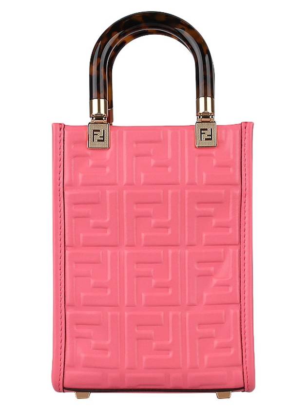 Sunshine FF Motif Small Leather Tote Bag Pink - FENDI - BALAAN 6