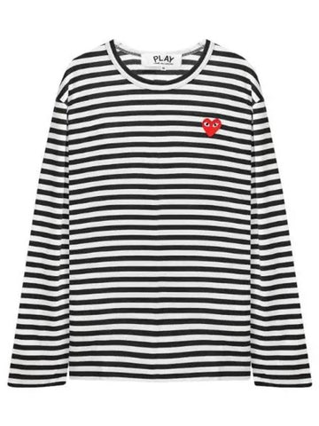 Red Heart Waffen Striped Long Sleeve T Shirt Men s - COMME DES GARCONS - BALAAN 1