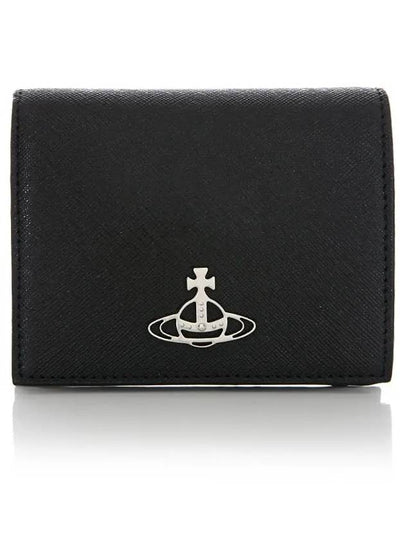 ORB Logo Saffiano Half Wallet Black - VIVIENNE WESTWOOD - BALAAN 2