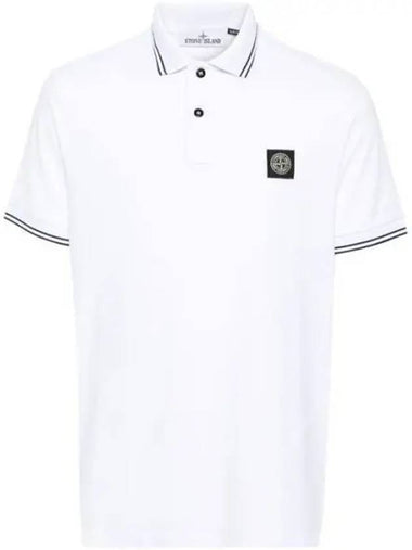 80152SC18 Logo Stretch Pique Polo Short Sleeve 270410 1004324 - STONE ISLAND - BALAAN 1