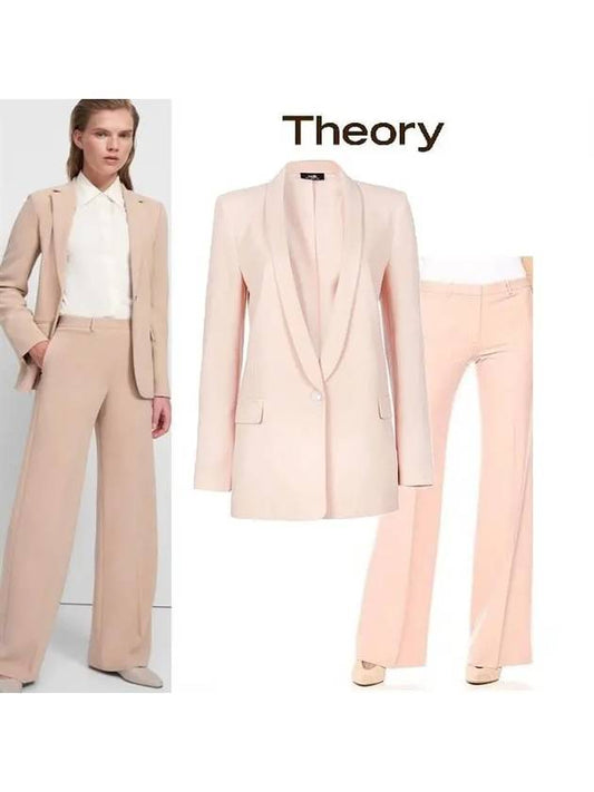 Pure Flannel Power Suit Set Pink - THEORY - BALAAN.