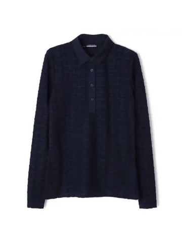 Rosemary Polo Shirt Navy Melange - J.LINDEBERG - BALAAN 1