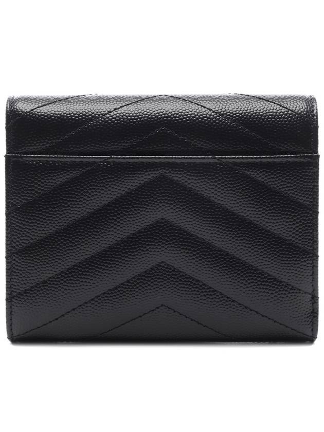 Matelasse Monogram Quilting Flap Half Wallet Black - SAINT LAURENT - BALAAN 5