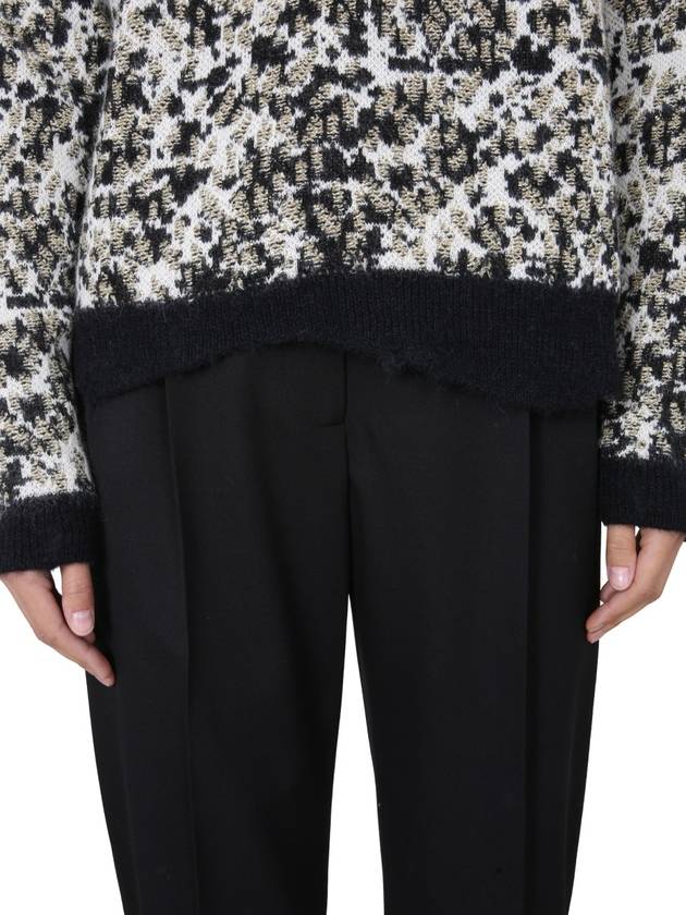 Animalear Wool Blend Knit Top - SAINT LAURENT - BALAAN 5