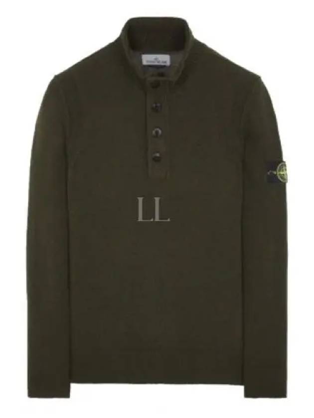 Wappen Patch Button Knit Top Khaki - STONE ISLAND - BALAAN 2