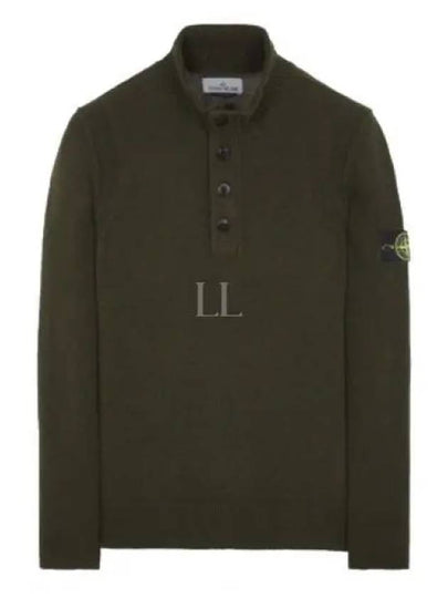 Wappen Patch Button Knit Top Khaki - STONE ISLAND - BALAAN 2