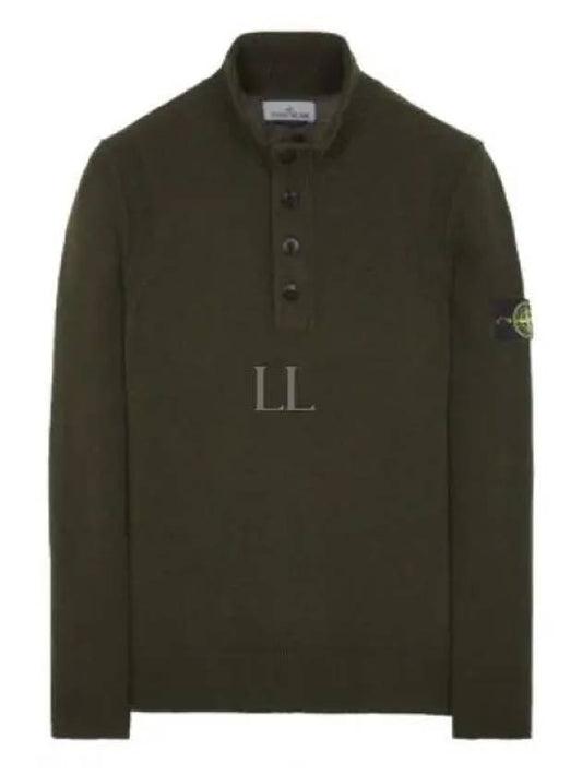 Wappen Patch Button Knit Top Khaki - STONE ISLAND - BALAAN 2