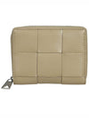 Intrecciato Zipper Around Half Wallet Beige - BOTTEGA VENETA - BALAAN 3