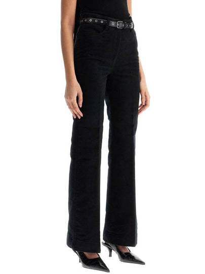 high-waisted flared pants in black organic cotton - TOTEME - BALAAN 2