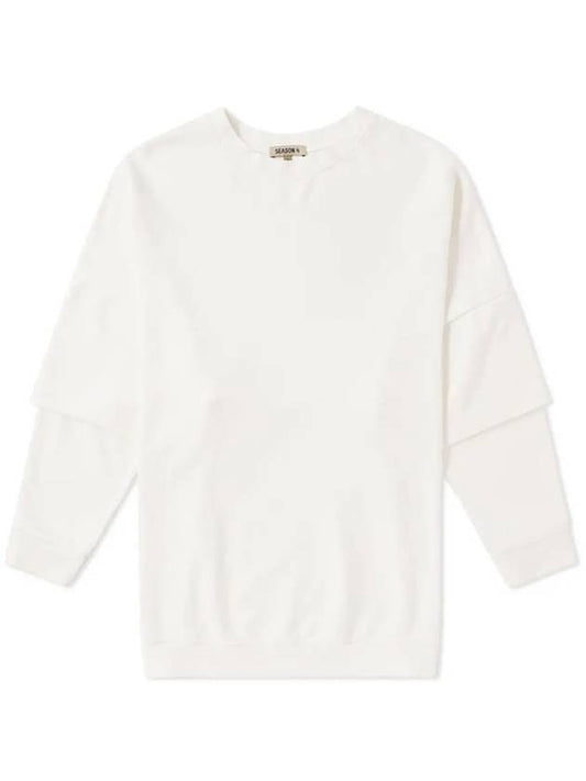 12th Anniversary Season 4 Double Sleeve Sweatshirt White KW4W212 108 - YEEZY - BALAAN 1
