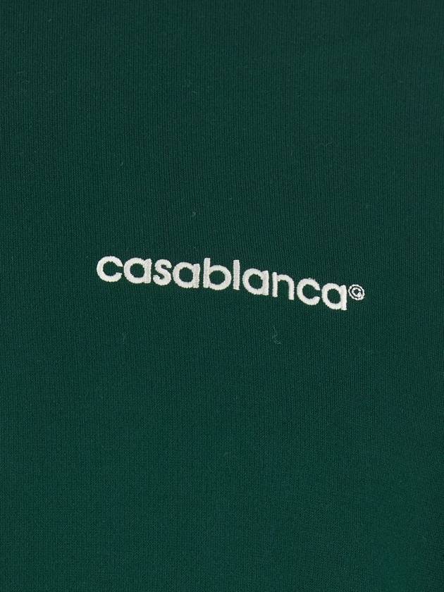 Green Polo Shirt With Classic Collar And Logo Lettering On The Front In Cotton Blend Stretch Man - CASABLANCA - BALAAN 2