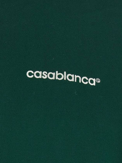 Green Polo Shirt With Classic Collar And Logo Lettering On The Front In Cotton Blend Stretch Man - CASABLANCA - BALAAN 2