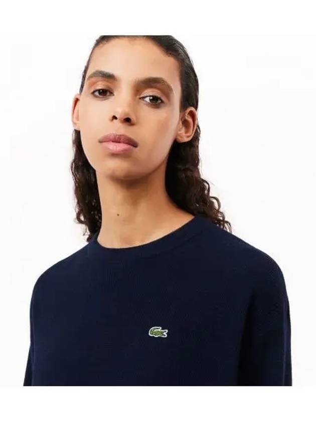 Women s Rings Crew Neck Sweater Navy - LACOSTE - BALAAN 1