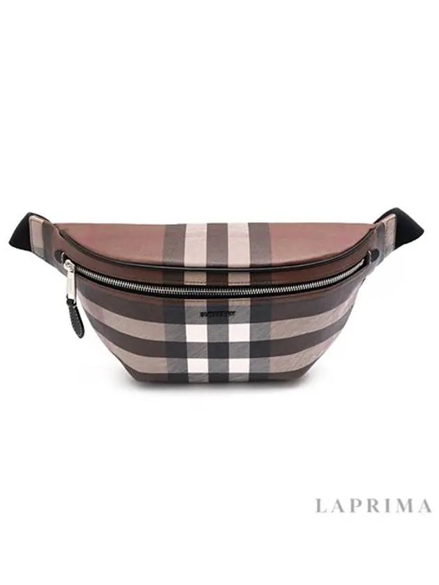 Checked Leather Bum Belt Bag Dark Birch Brown - BURBERRY - BALAAN 4