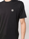 Logo Patch Short Sleeve T-Shirt Black - STONE ISLAND - BALAAN 5