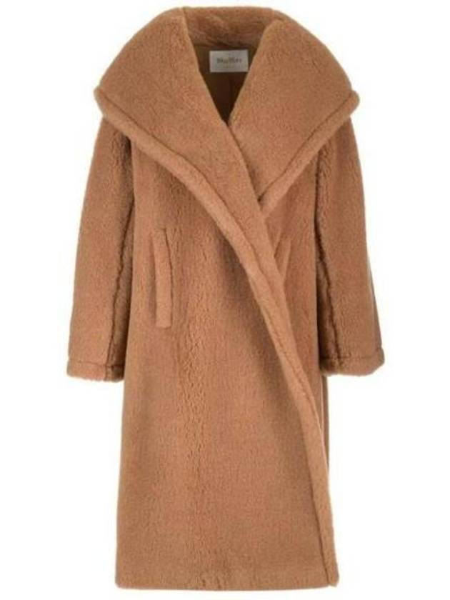 Teddy Bear Oversized Hooded Shearling Coat Camel - MAX MARA - BALAAN 1