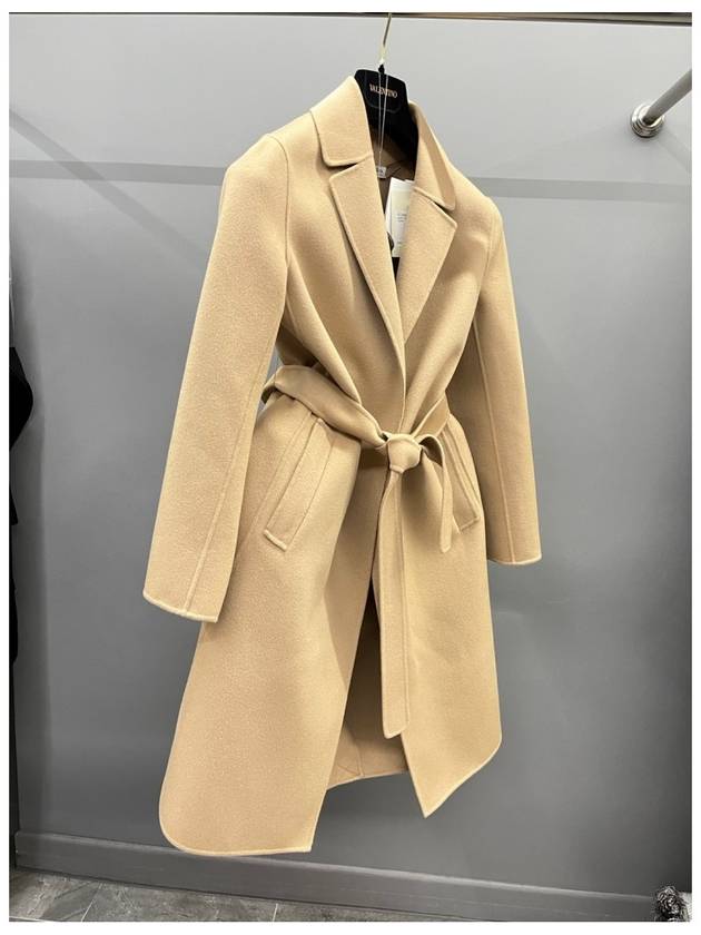 Pauline Belt Silgle Coat Beige - MAX MARA - BALAAN 3