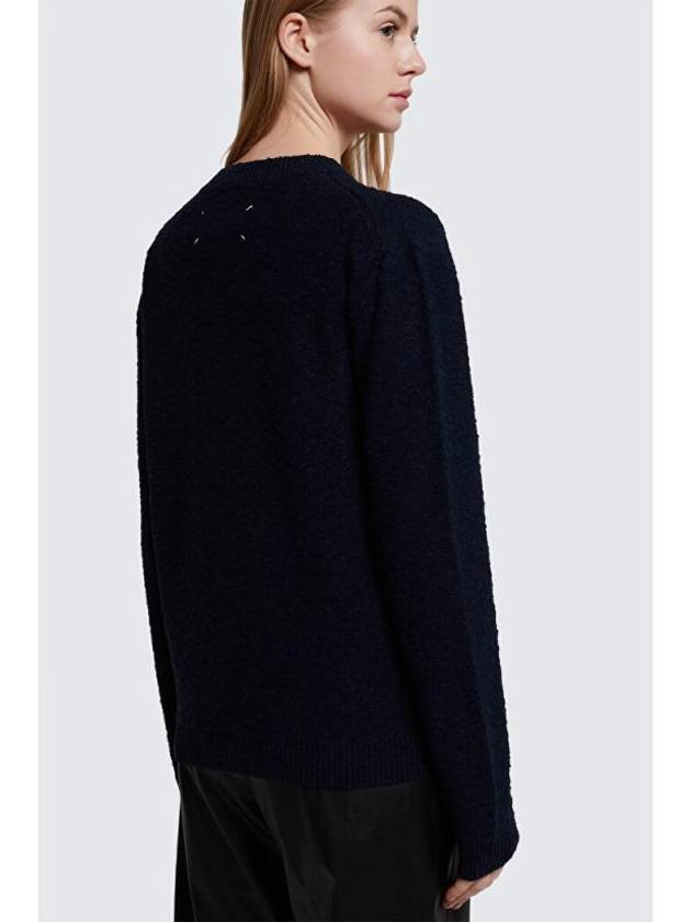 Back Stitch Crew Neck Knit Top Navy - MAISON MARGIELA - BALAAN 3