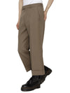 Textured Gabardine Cropped Straight Pants Brown - GUCCI - BALAAN 6