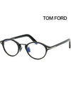 Glasses Frame TF5920DB 001 Round Horn Frame Blue Light Blocking Asian Fit Eye Protection - TOM FORD - BALAAN 1