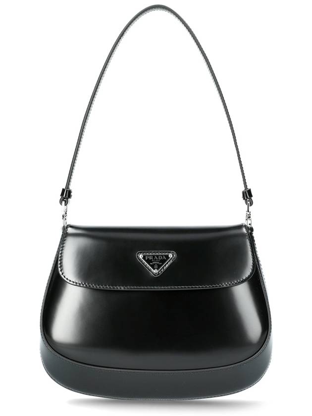 Cleo Brushed Flap Shoulder Bag Black - PRADA - BALAAN 2