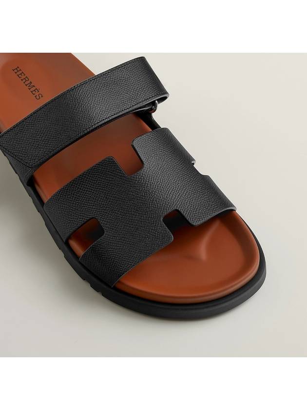 Chypre Calfskin Sandals Black - HERMES - BALAAN 7