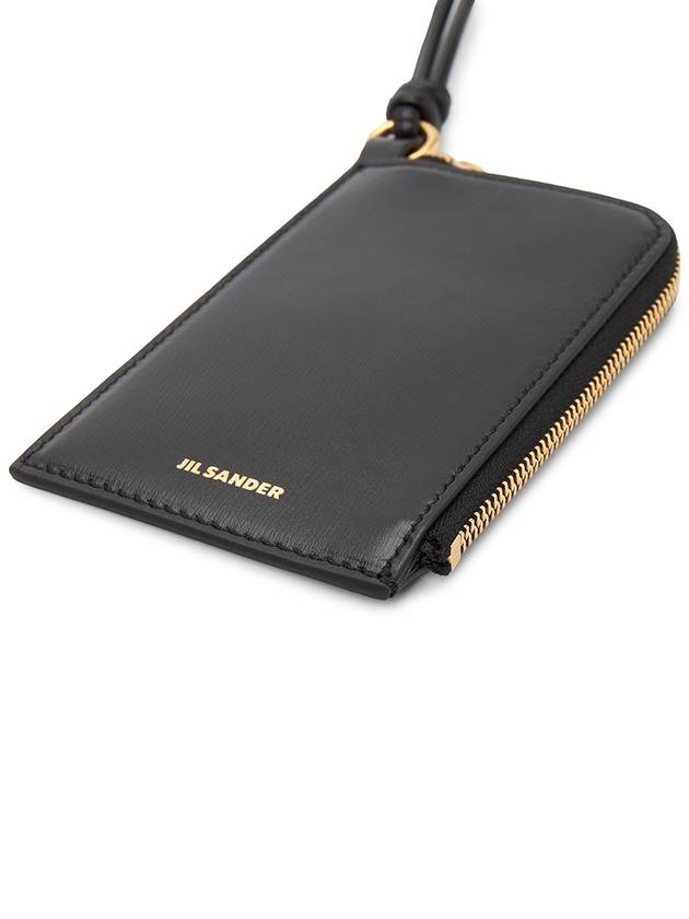 Embossed Logo Leather Card Wallet Black - JIL SANDER - BALAAN 5