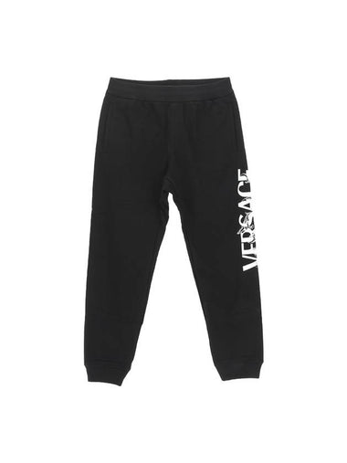 side logo track pants black - VERSACE - BALAAN 1