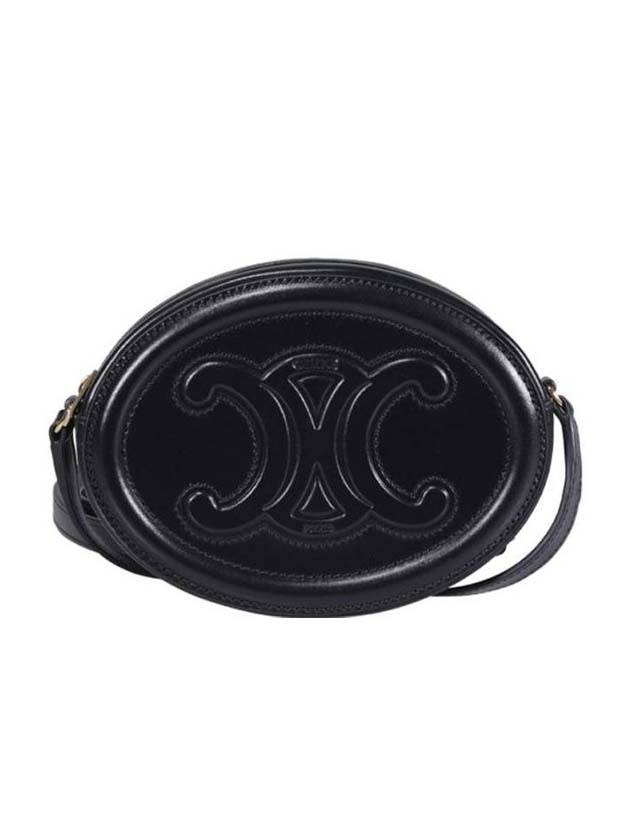 Oval Purse Smooth Calfskin Cross Bag Black - CELINE - BALAAN 1