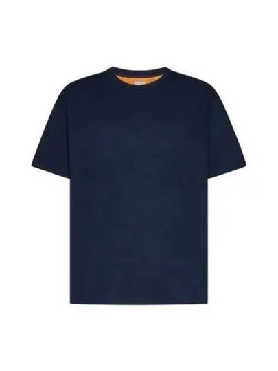 Double Layered Cotton Jersey Short Sleeve T-Shirt Blue - BOTTEGA VENETA - BALAAN 2