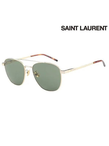 Eyewear Double Bridge Aviator Sunglasses Gold - SAINT LAURENT - BALAAN 1