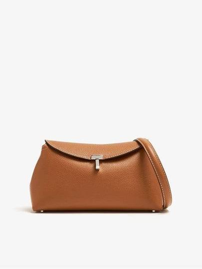 T-Lock Grained Leather Clutch Bag Tan - TOTEME - BALAAN 2