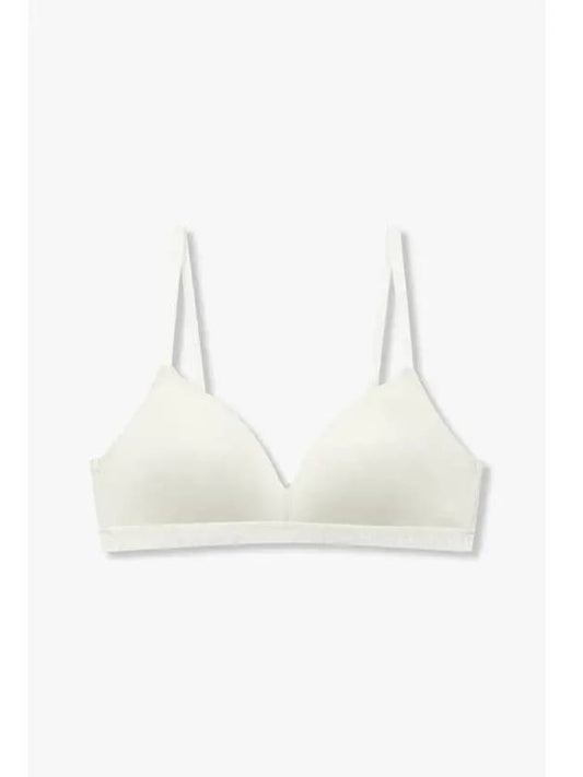 UNDERWEAR Women s Embroidered Logo Banding Triangle Bra Cream - EMPORIO ARMANI - BALAAN 1