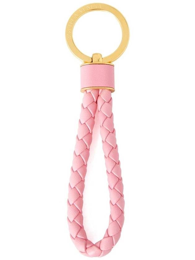 Intrecciato Lambskin Key Holder Pink - BOTTEGA VENETA - BALAAN 2