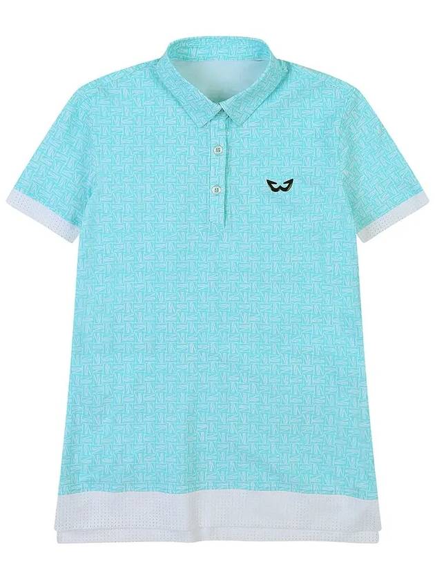 Printed Nylon Span Golf T-Shirt MINT - WHITEBALL - BALAAN 1