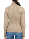 Ribbed Knit Turtleneck Beige Turf Melange - TORY BURCH - BALAAN 5