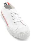 Striped Trim Lace-up Low Top Sneakers White - THOM BROWNE - BALAAN 5