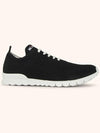 Men's Embroidered Logo Knit Sneakers Sneakers Black - KITON - BALAAN 1