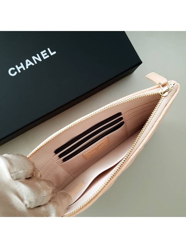 Classic pouch small pink beige gold AP1071 - CHANEL - BALAAN 3