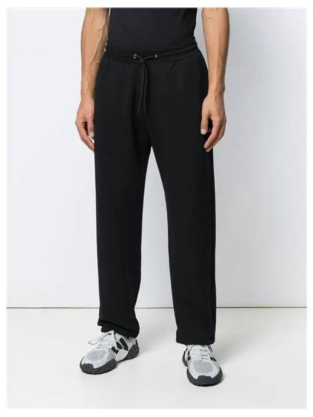 Logo Drawstring Cotton Track Pants Black - MSGM - BALAAN 4