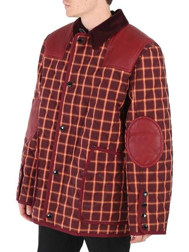 Burberry Men's Burgundy Check Reversible Quilted Jacket, Size Large - BURBERRY - BALAAN 3