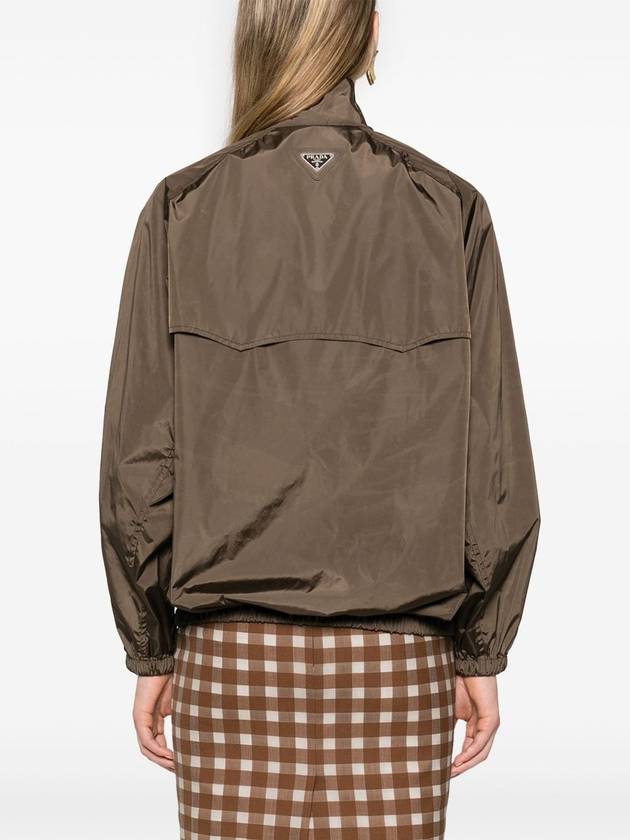 Enamel triangle logo lightweight jacket brown - PRADA - BALAAN 5