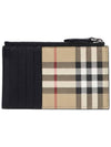 Check Zipper Card Wallet Beige - BURBERRY - BALAAN 3