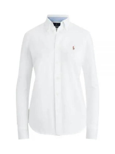 Women's Cotton Long Sleeve Shirt White - POLO RALPH LAUREN - BALAAN 2