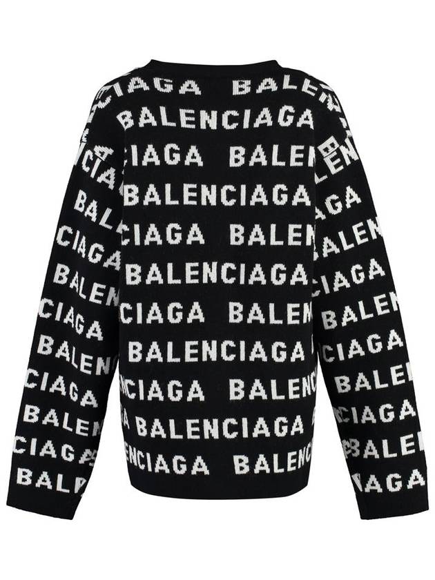 All-Over Logo Wool Cardigan Black - BALENCIAGA - BALAAN 3